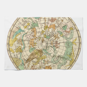 南スカイスターチャートと星座の地図 キッチンタオル