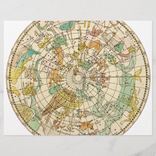 南スカイスターチャートと星座の地図 チラシ (正面)
