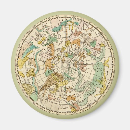 南スカイスターチャートと星座の地図 マグネット (正面)