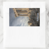 南ステッカーのパルテノン製 長方形シール (バッグ)