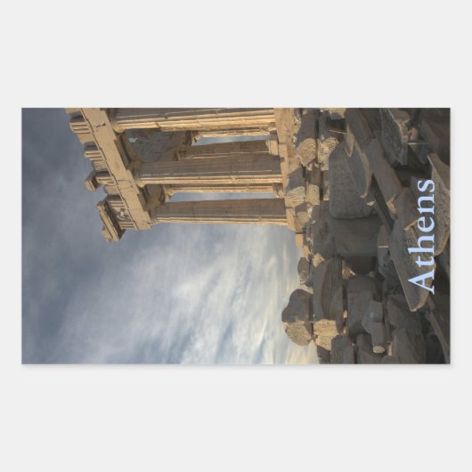 南ステッカーのパルテノン製 長方形シール (正面)