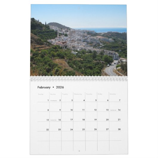 南スペインのカレンダーAndalusiaの写真 カレンダー (2月 2026)