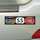 南スーダンの国旗地図コードステッカー バンパーステッカー (車上)
