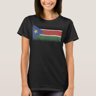 南スーダンの土産ウォム国男性へ旗 Tシャツ