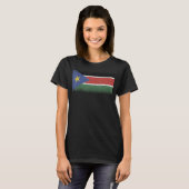 南スーダンの土産ウォム国男性へ旗 Tシャツ (正面フル)