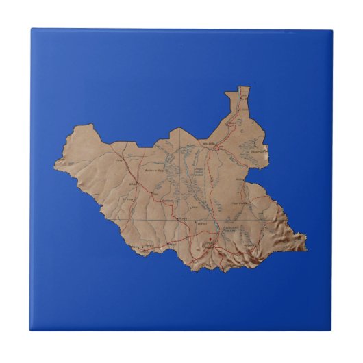 南スーダンの地図タイル タイル (正面)