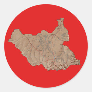南スーダンの地図 ラウンドシール