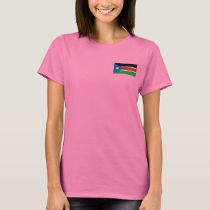 南スーダンの旗および地図dkのTシャツ Tシャツ