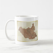 南スーダンの旗と地図のマグカップ コーヒーマグカップ (左)