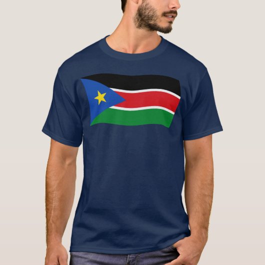 南スーダンの旗のシャツ Tシャツ (正面)