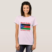 南スーダンの旗地図テキストTシャツ Tシャツ (正面フル)