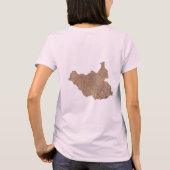 南スーダンの旗地図テキストTシャツ Tシャツ (裏面)