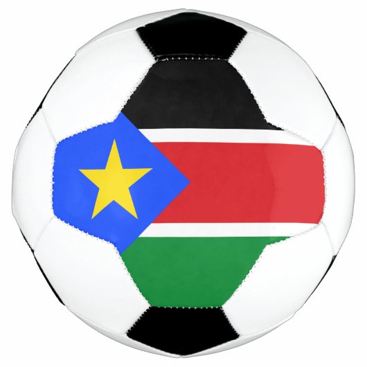 南スーダンの旗 サッカーボール (正面)