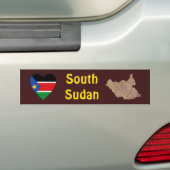 南スーダンの旗 ハート+地図 ステッカー (車上)