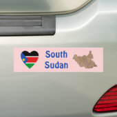 南スーダンの旗 ハート+地図 ステッカー (車上)