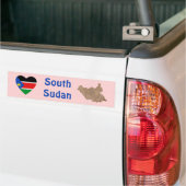 南スーダンの旗 ハート+地図 ステッカー (トラック上)