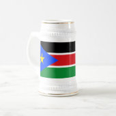 南スーダンの旗 ビールジョッキ (正面左)