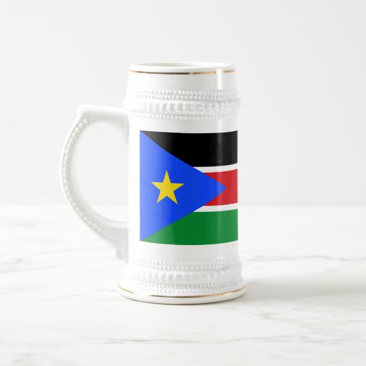 南スーダンの旗 ビールジョッキ (左)