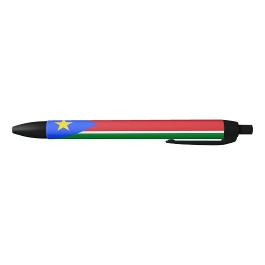 南スーダンの旗 黒ボールペン (ボトム)