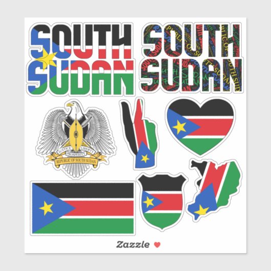 南スーダンの驚くべき国のシンボル シール (シート)