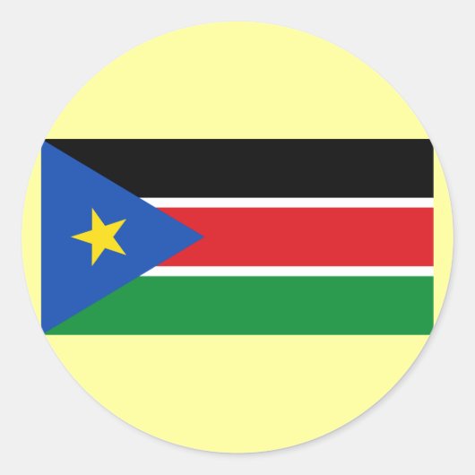 南スーダン共和国Tシャツとギフト国旗 ラウンドシール (正面)