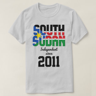 南スーダン国旗独立お祝い Tシャツ