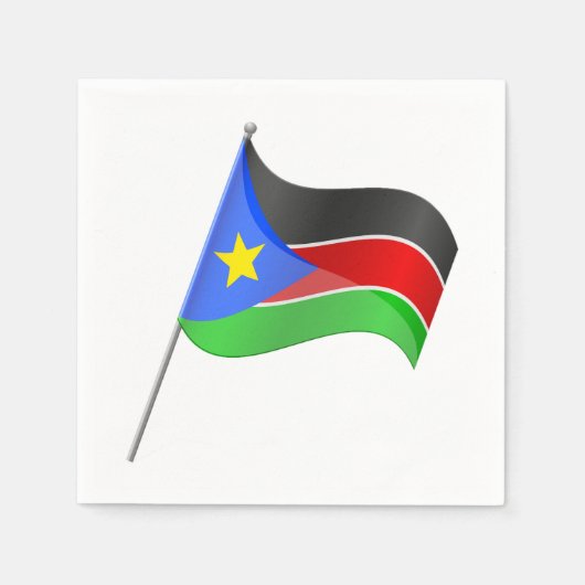 南スーダン国旗紙ナプキンス スタンダードカクテルナプキン (正面)