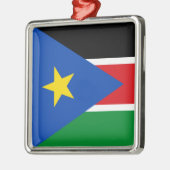 南スーダン国旗（アフリカ） メタルオーナメント (左)