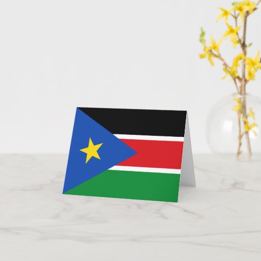 南スーダン国旗 カード (黄色い花)