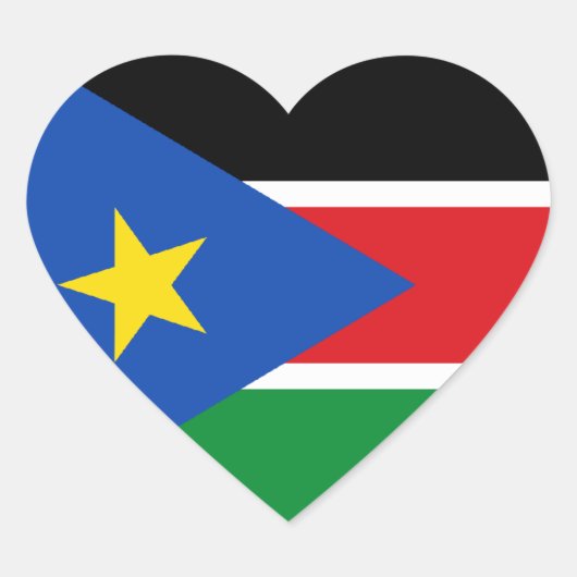 南スーダン国旗 ハートシール (正面)