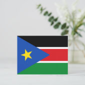 南スーダン国旗、南スーダン国旗 ポストカード (スタンド正面)