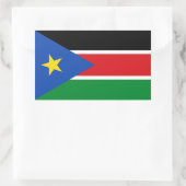 南スーダン国旗、南スーダン国旗 長方形シール (バッグ)