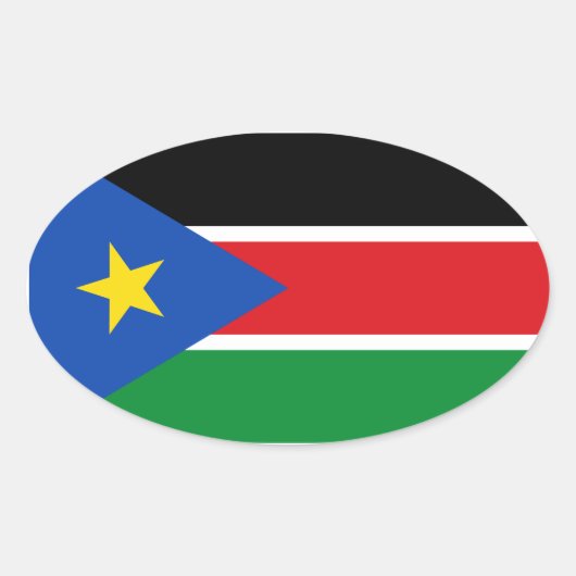 南スーダン国旗 楕円形シール (正面)