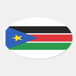 南スーダン国旗 楕円形シール