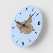 南スーダン地図の時計 ラウンド壁時計 (傾斜)