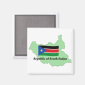 南スーダン磁石の国旗と地図 マグネット (正面/裏面)