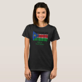 南スーダン製の国旗バーコード Tシャツ (正面フル)