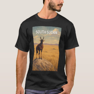 南スーダン イラスト 旅行 アート ヴィンテージ Tシャツ