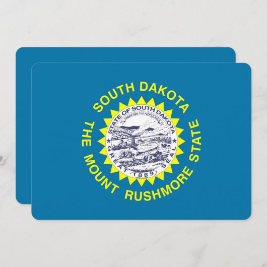 南ダコタ州旗を持つ愛国的招待状 招待状 (正面/裏面)