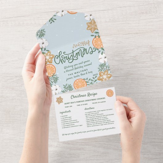南チャームクリスマスカードレシピ共有 オールインワン招待状 (貼ってはがせる)