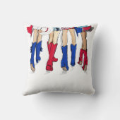 南テキサス州ファッションカウボーイブーツブルーネーム クッション (裏面)