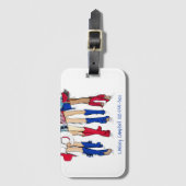 南テキサス州ファッションカウボーイブーツブルーネーム ラゲッジタグ (正面縦)