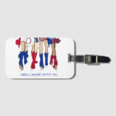 南テキサス州ファッションカウボーイブーツブルーネーム ラゲッジタグ (正面横)