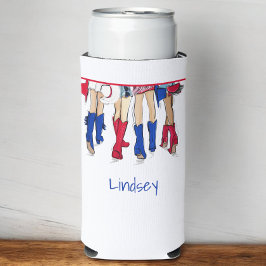 南テキサス州レディースファッションカウボーブーズブルー スリム缶クーラー