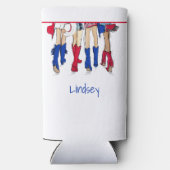 南テキサス州レディースファッションカウボーブーズブルー スリム缶クーラー (裏面)