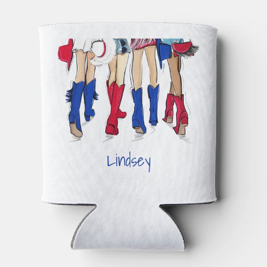 南テキサス州レディースファッションカウボーブーズブルー 缶クーラー (裏面)