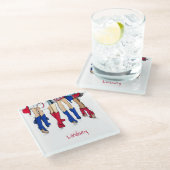 南テキサス州レディースファッションカウボーブーツ名 ガラスコースター (アングル)