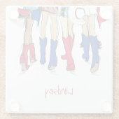 南テキサス州レディースファッションカウボーブーツ名 ガラスコースター (裏面)