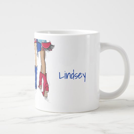 南テキサス州レディースファッションカウボーブーツ名 ジャンボコーヒーマグカップ (右)