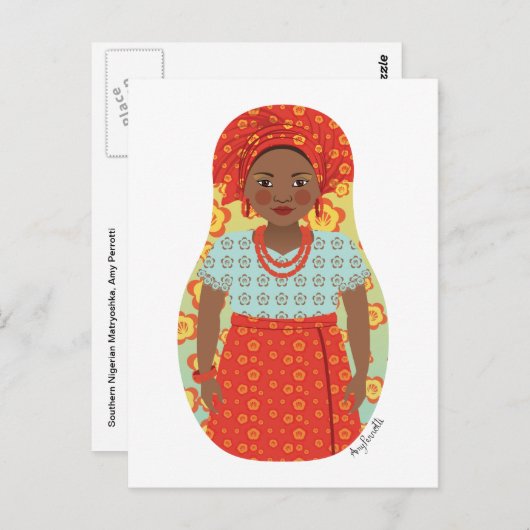南ナイジェリアのマトリョシカ葉書 ポストカード (正面/裏面)